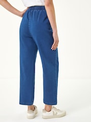 Roman Blue Petite Stretch Denim Trousers - Image 4 of 6