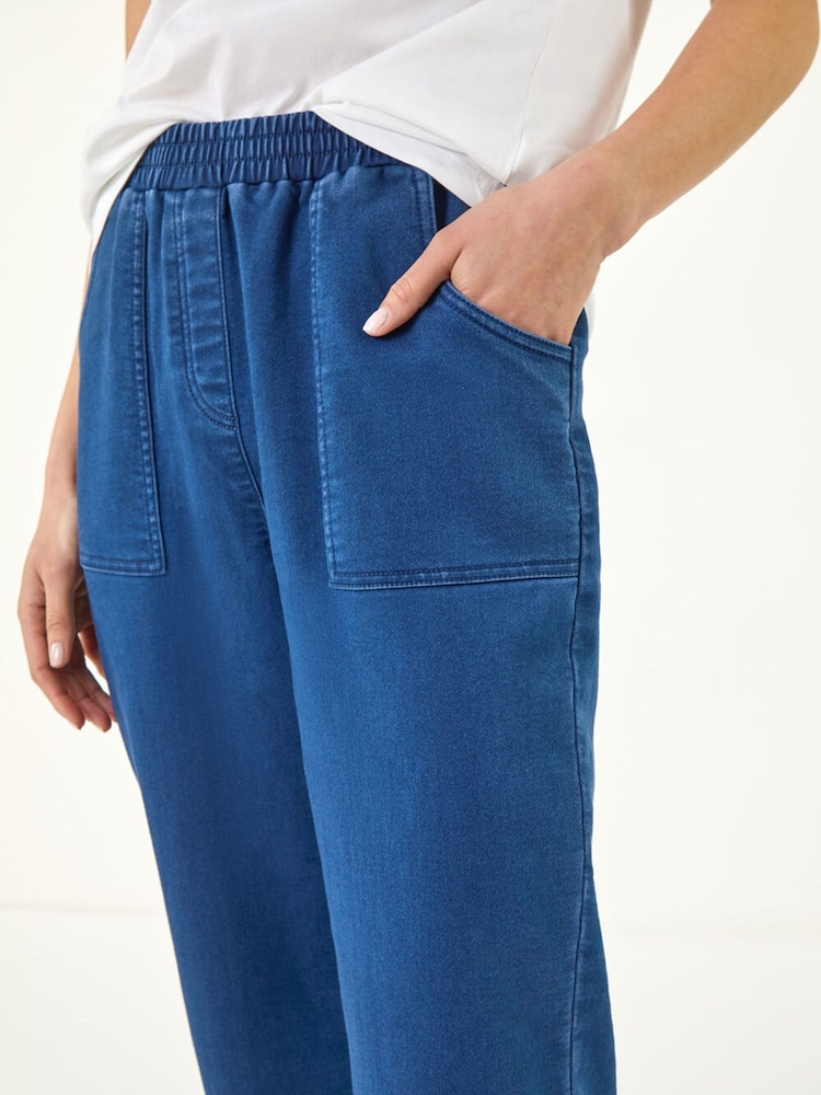 Roman Blue Petite Stretch Denim Trousers - Image 6 of 6 Roman Blue Petite Stretch Denim Trousers - Image 6 of 6