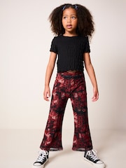 Red/Black Mesh Flare Leggings (3-16yrs) - Image 1 of 6