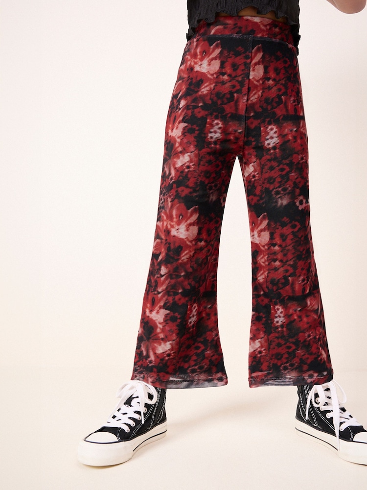 Red/Black Mesh Flare Leggings (3-16yrs) - Image 2 of 6