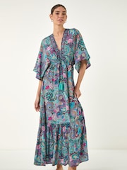 Roman Paisley Boho Maxi Dress - 圖片 2/4