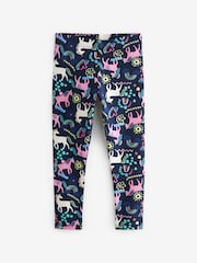 Blue/Pink Floral/Navy Unicorn Leggings 5 Pack (3-16yrs) - Image 2 of 8