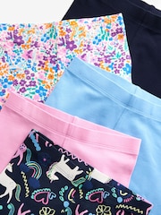 Blue/Pink Floral/Navy Unicorn Leggings 5 Pack (3-16yrs) - Image 8 of 8