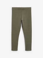 Khaki Green/Charcoal Grey/Purple Butterfly Leggings 5 Pack (3-16yrs) - Image 4 of 8