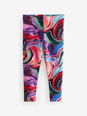 Purple/Graffiti/Multi Swirl Leggings 5 Pack (3-16yrs) - Image 4 of 8