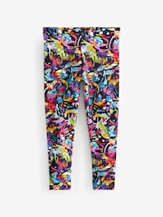 Purple/Graffiti/Multi Swirl Leggings 5 Pack (3-16yrs) - Image 6 of 8