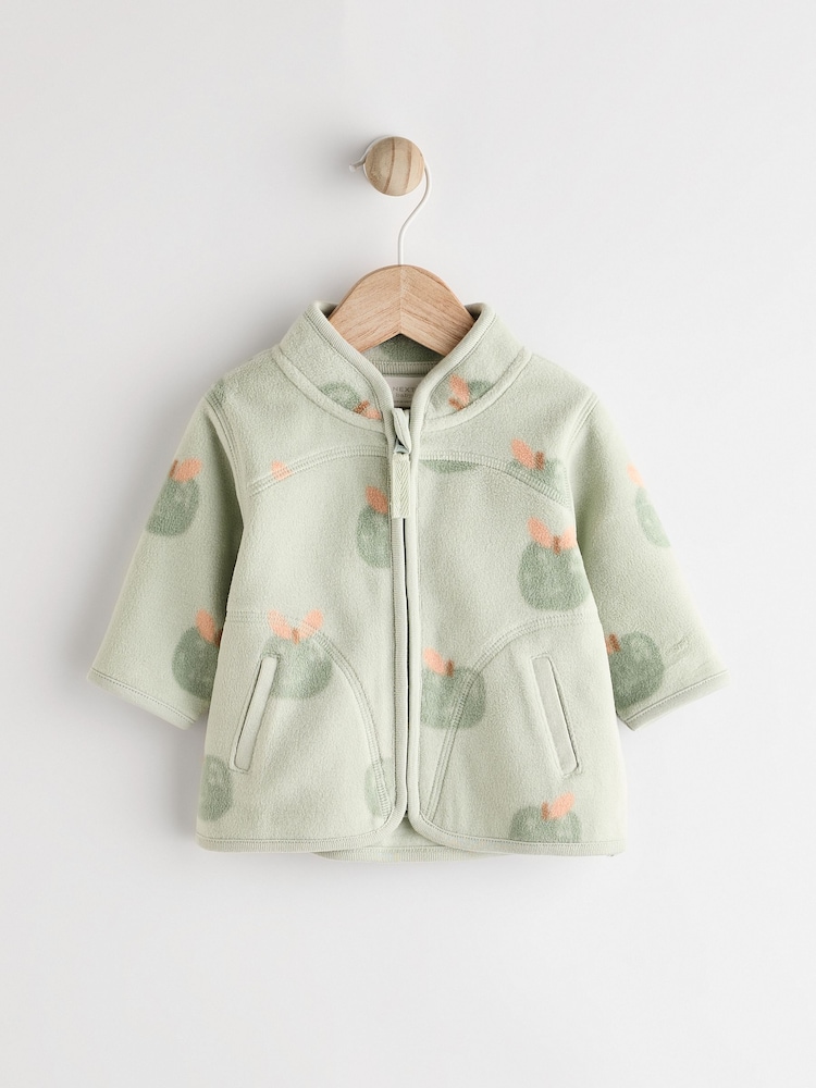 Sage Green, Apfel-Print - Kuschelige Fleecejacke für Babys (0 M.–2 J.) - Bild 1 von 4 Sage Green, Apfel-Print - Kuschelige Fleecejacke für Babys (0 M.–2 J.) - Bild 1 von 4