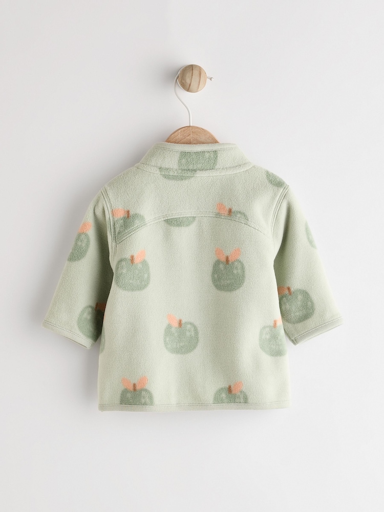Sage Green, Apfel-Print - Kuschelige Fleecejacke für Babys (0 M.–2 J.) - Bild 2 von 4 Sage Green, Apfel-Print - Kuschelige Fleecejacke für Babys (0 M.–2 J.) - Bild 2 von 4
