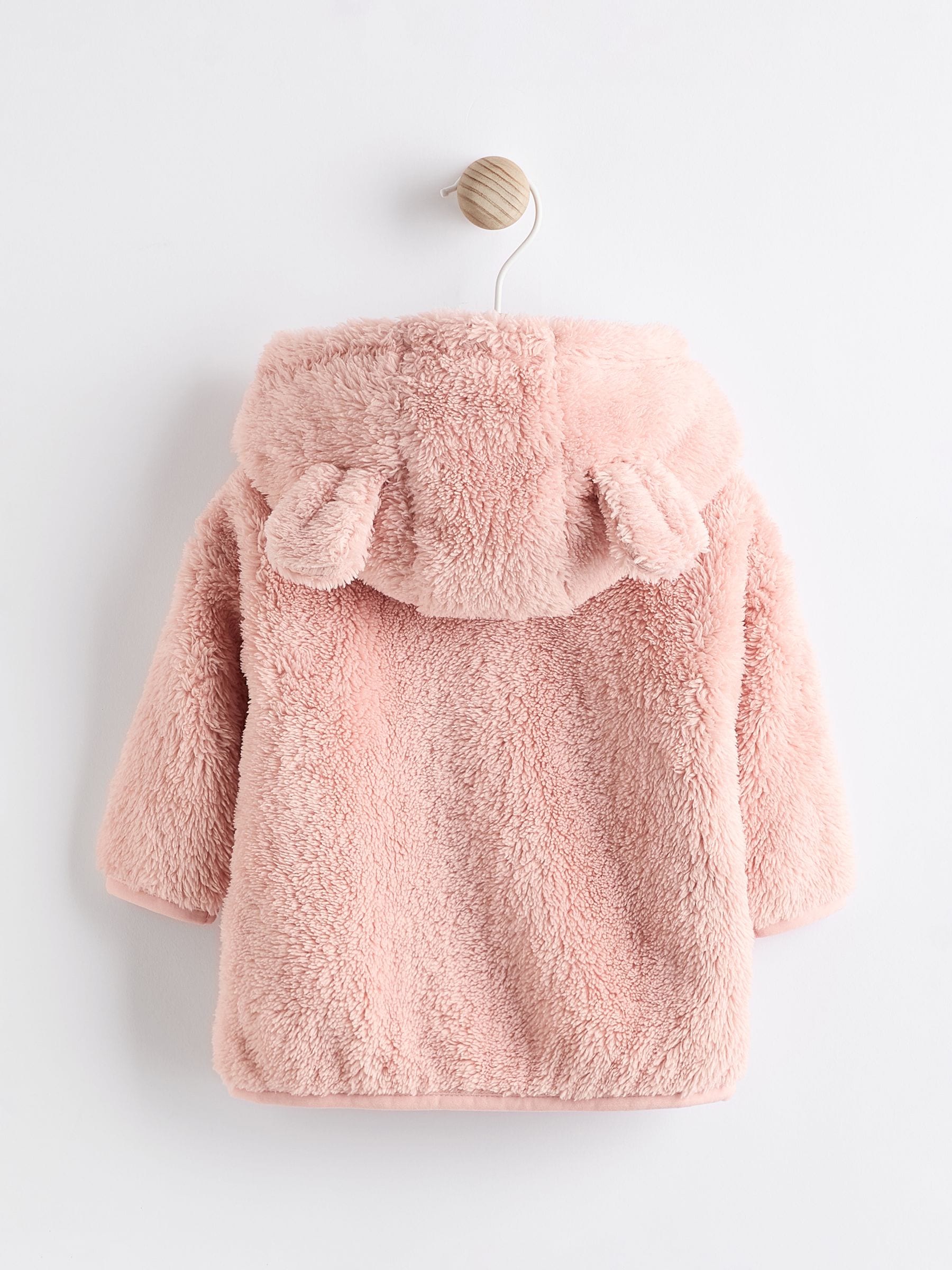 Next：日本 ピンク - フリース フード付き ベビージャケット（0 か月