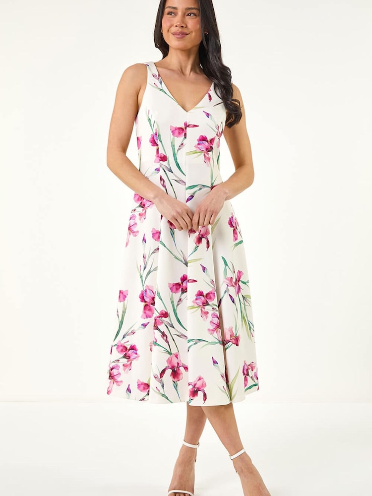 Roman White Petite Fit and Flare Dress - Image 2 of 5