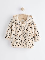 Ecru/ Animal Print Baby Cosy Fleece Jacket (0mths-2yrs) - Image 4 of 10