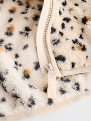 Ecru/ Animal Print Baby Cosy Fleece Jacket (0mths-2yrs) - Image 9 of 10
