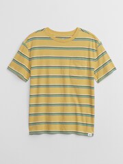 Gap Yellow/Green Stripe Pocket Short Sleeve Crew Neck T-Shirt (4-13yrs) - Image 1 of 1