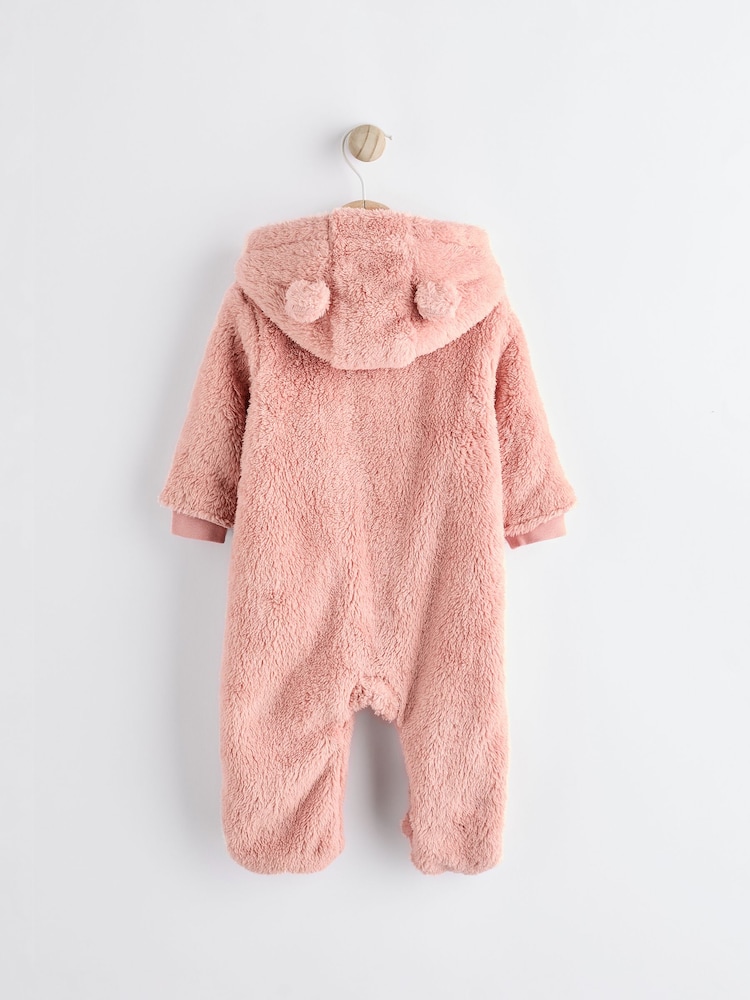 Pink Baby Cosy Fleece Hooded All-In-One (0mths-2yrs) - Image 6 of 11