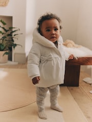 White Bows Baby Hooded Puffer Coat (0mths-2yrs) - Image 2 of 9