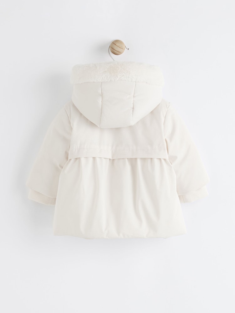 Nœud blanc - Doudoune à capuche Bébé (0mois-2ans) - Image 5 of 9