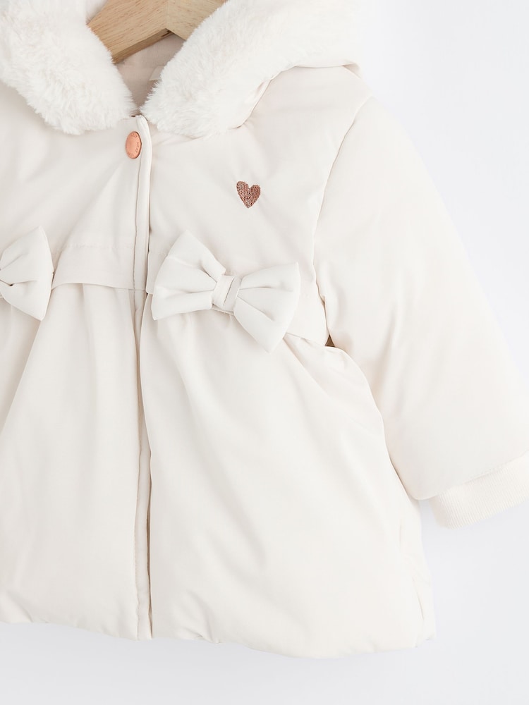 Nœud blanc - Doudoune à capuche Bébé (0mois-2ans) - Image 6 of 9