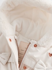 White Bows Baby Hooded Puffer Coat (0mths-2yrs) - Image 7 of 9