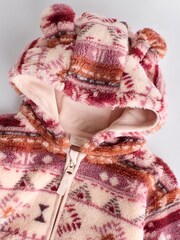 Pink Print Baby Cosy Fleece Jacket (0mths-2yrs) - Image 4 of 7
