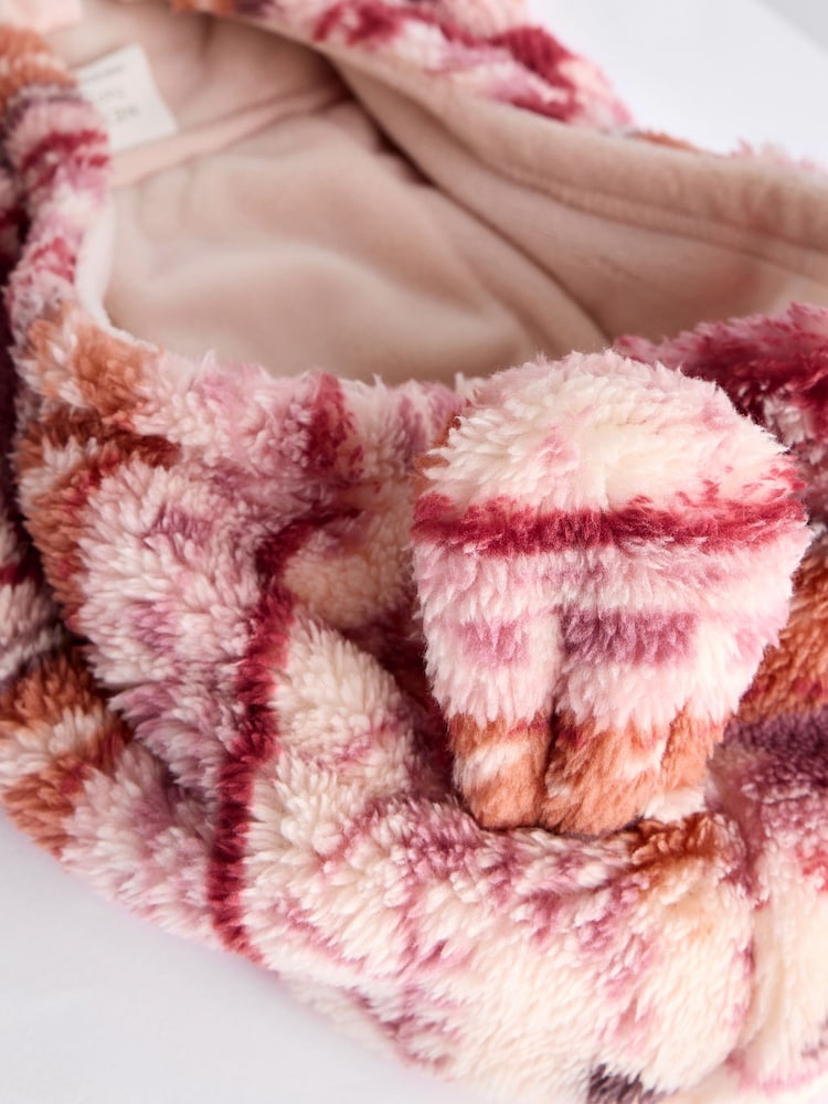 Roz imprimat - Jachetă din fleece pentru Bebeluși cu glugă (0luni-2ani) - Image 5 of 7
