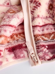 Pink Print Baby Cosy Fleece Jacket (0mths-2yrs) - Image 7 of 7