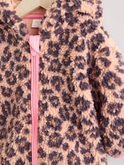 Brown Leopard Baby Borg Fleece Jacket (0mths-2yrs) - Image 3 of 6