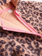 Brown Leopard Baby Borg Fleece Jacket (0mths-2yrs) - Image 5 of 6