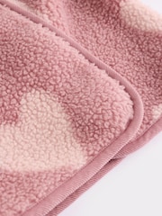 Pink Heart Print Baby Borg Fleece Jacket (0mths-2yrs) - Image 6 of 6