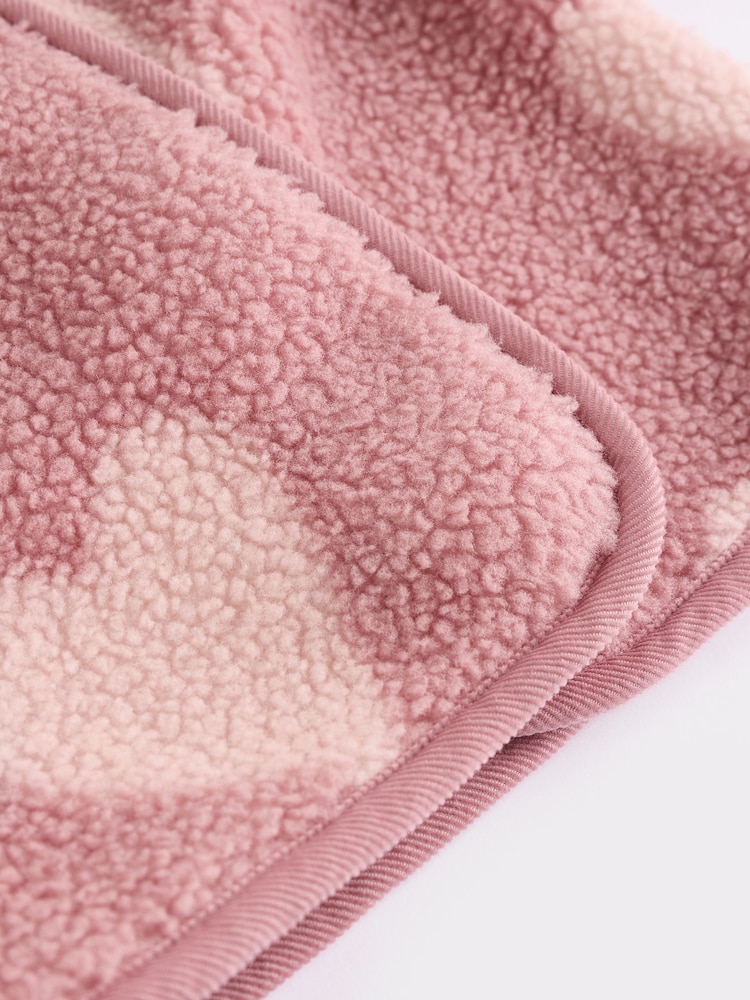 Pink Heart Print Baby Borg Fleece Jacket (0mths-2yrs) - Image 6 of 6