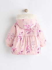 Pink Floral Baby Hooded Puffer Coat (0mths-2yrs) - Image 2 of 6