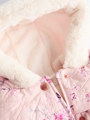 Pink Floral Baby Hooded Puffer Coat (0mths-2yrs) - Image 4 of 6
