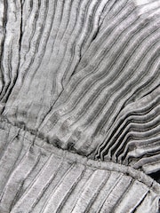 Silver Metallic Satin Pleat Dress - Image 7 of 8