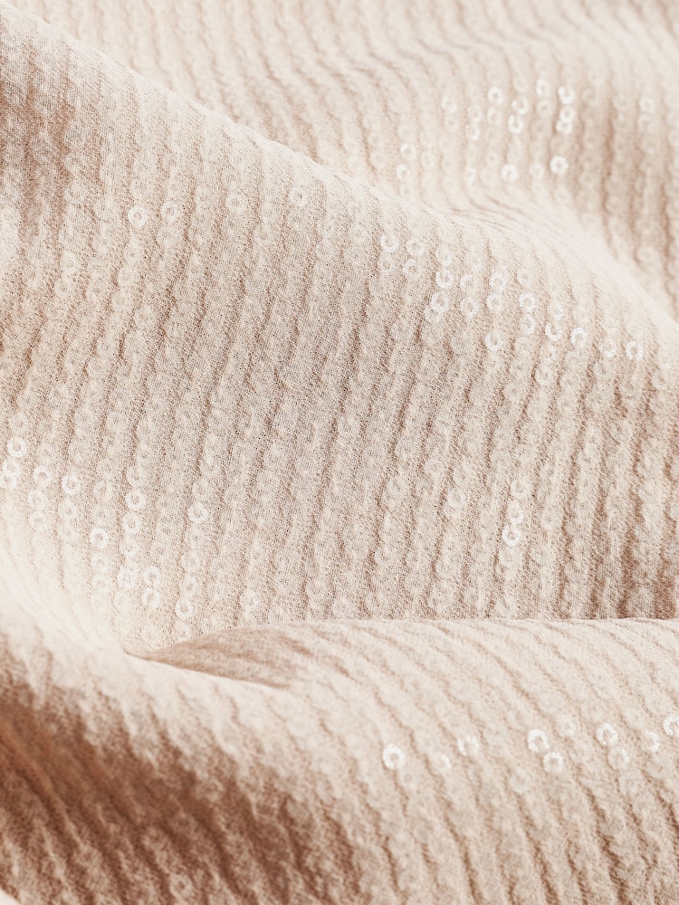 Cream Mesh Sequin Midi Skirt - Image 6 of 6