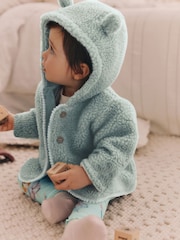 Sage Green Baby Borg Fleece Jacket (0mths-2yrs) - Image 3 of 9