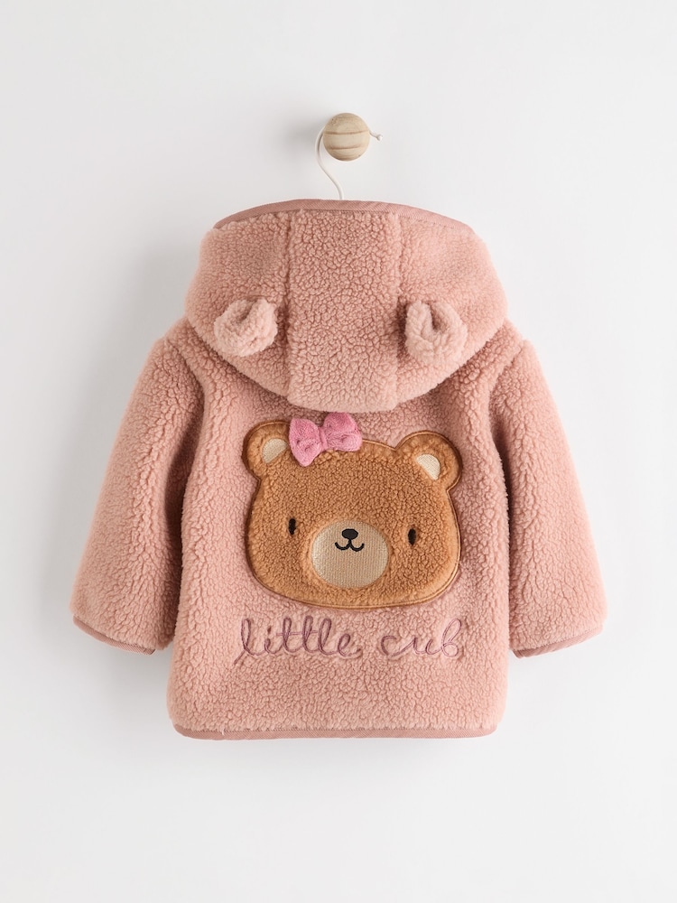 Buy Pink Baby Borg Fleece Jacket (0mths-2yrs) from Next India