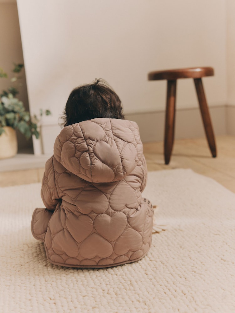 Pink Hearts Quilted Baby Coat (0mths-2yrs) - Image 3 of 7