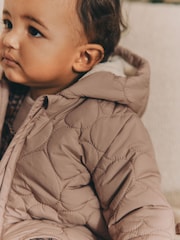 Pink Hearts Quilted Baby Coat (0mths-2yrs) - Image 4 of 7