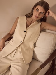 Cream Premium Tailored Waistcoat - Image 1 of 8