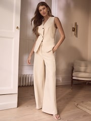 Cream Premium Tailored Straight Trousers - Image 1 of 7