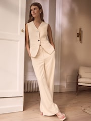Cream Premium Tailored Straight Trousers - Image 2 of 7