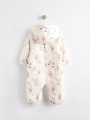 Ecru/ Pink Fairy Print Baby Zip Hooded All-In-One Pramsuit (0mths-2yrs) - Image 5 of 10