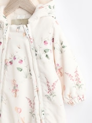 Ecru/ Pink Fairy Print Baby Zip Hooded All-In-One Pramsuit (0mths-2yrs) - Image 6 of 10