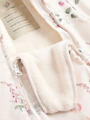 Ecru/ Pink Fairy Print Baby Zip Hooded All-In-One Pramsuit (0mths-2yrs) - Image 9 of 10
