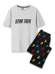 Vanilla Underground Mens Grey Star Trek 100% Cotton Licensed Pyjamas - Image 1 of 4