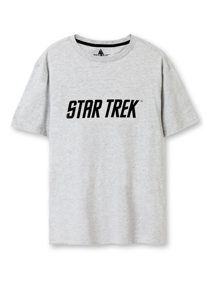 Vanilla Underground Mens Grey Star Trek 100% Cotton Licensed Pyjamas - Image 2 of 4