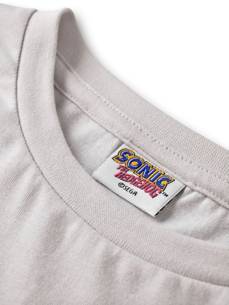 Vanilla Underground Boys Grey Character Long Sleeved Sonic The Hedgehog 100% Cotton T-Shirt - Image 5 of 5