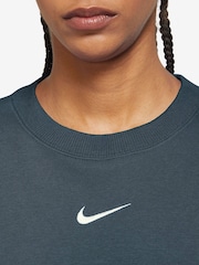 Nike Armory Navy Phoenix Fleece Oversized Mini Swoosh Crew Neck Sweatshirt - Image 3 of 3