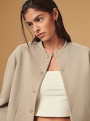 Neutral Collarless Jacket - Image 5 of 7