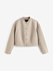 Neutral Collarless Jacket - Image 6 of 7