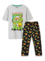 Vanilla Underground Grey Mens 100% Cotton Teenage Mutant Ninja Turtle Pyjamas - Image 1 of 5